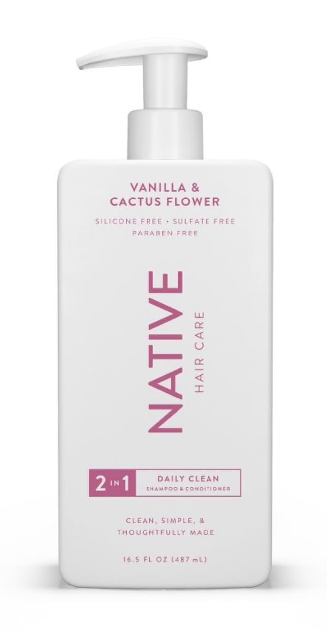 Native 2-in-1 Shampoo and Conditioner - Vanilla and Cactus Flower -16.5 Fl oz