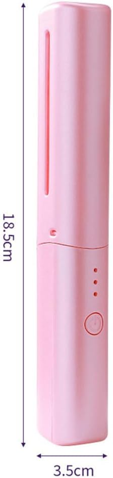 LSTQPK 2 in 1 Mini Hair Straightener, Cordless Portable USB Charging Comb, Intelligent Temperature Control Hair and Curler Straightener, for Hair Styling Tool, 868 Pink/158 Color : 868 Purple