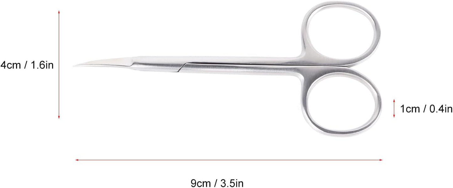 Professional Precise Pointed Tip Cuticle Scissors Stainless Steel Curved Blade Manicure Scissors for Home Nail Salon