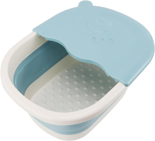 Foldable Foot Bath Basin, Safe Massage Acupoints, Multifunctional Foldable Foot Bath Basin for Bathroom Blue