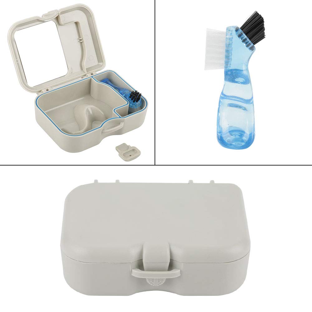 Storage Denture Case 1pc Denture False Teeth Storage Box Case With Mirror and Clean Brush Dental Appliance 13 * 10 * 4