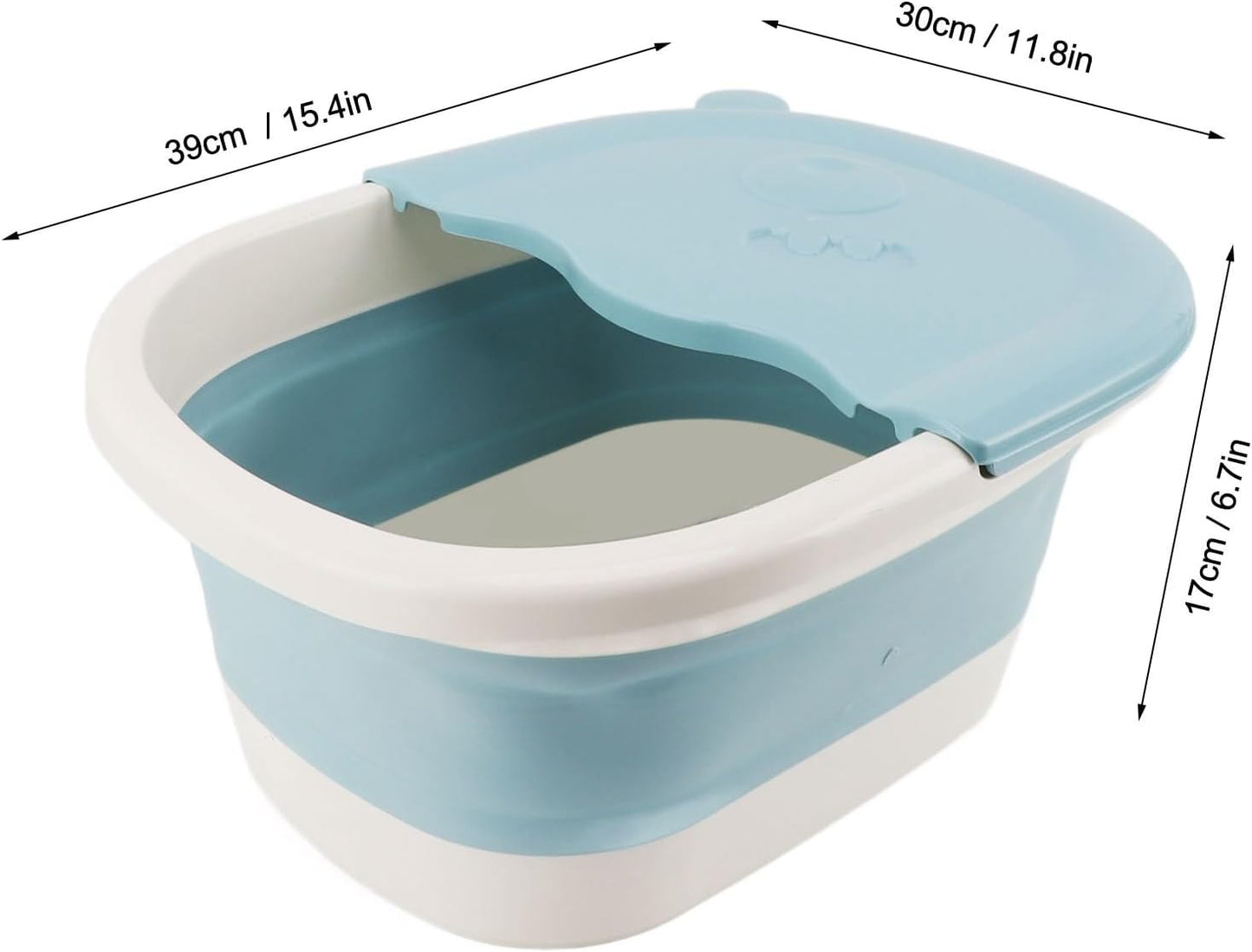 Foldable Foot Bath Basin, Safe Massage Acupoints, Multifunctional Foldable Foot Bath Basin for Bathroom Blue