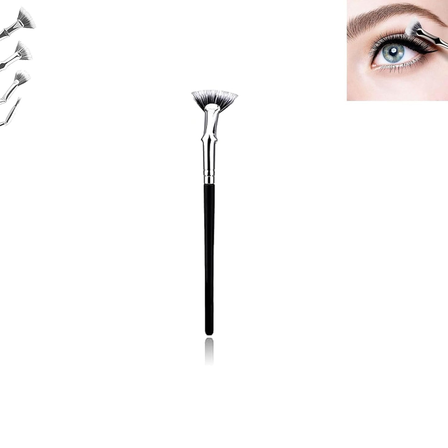 Folding Angle Scalloped Lash Brush, 2024 New Eyebrow Brush Eyelash Comb, Mascara Fan Brush Angled Fan Shaped Eyelash Brush without Clumps, Soft Brush Bristles Makeup Tool A-1pcs