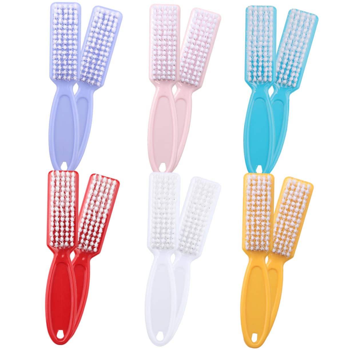 FRCOLOR 72 Pcs Nail Brush Cleaning Brush Multi-functional Brush Handle Grip Nail Brush Plastic Nail Scrubber Multifunctional Cleaning Brush Nail Cleaners Accessories Portable