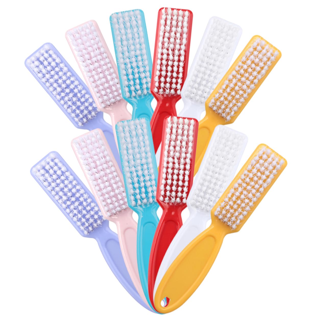 FRCOLOR 72 Pcs Nail Brush Cleaning Brush Multi-functional Brush Handle Grip Nail Brush Plastic Nail Scrubber Multifunctional Cleaning Brush Nail Cleaners Accessories Portable