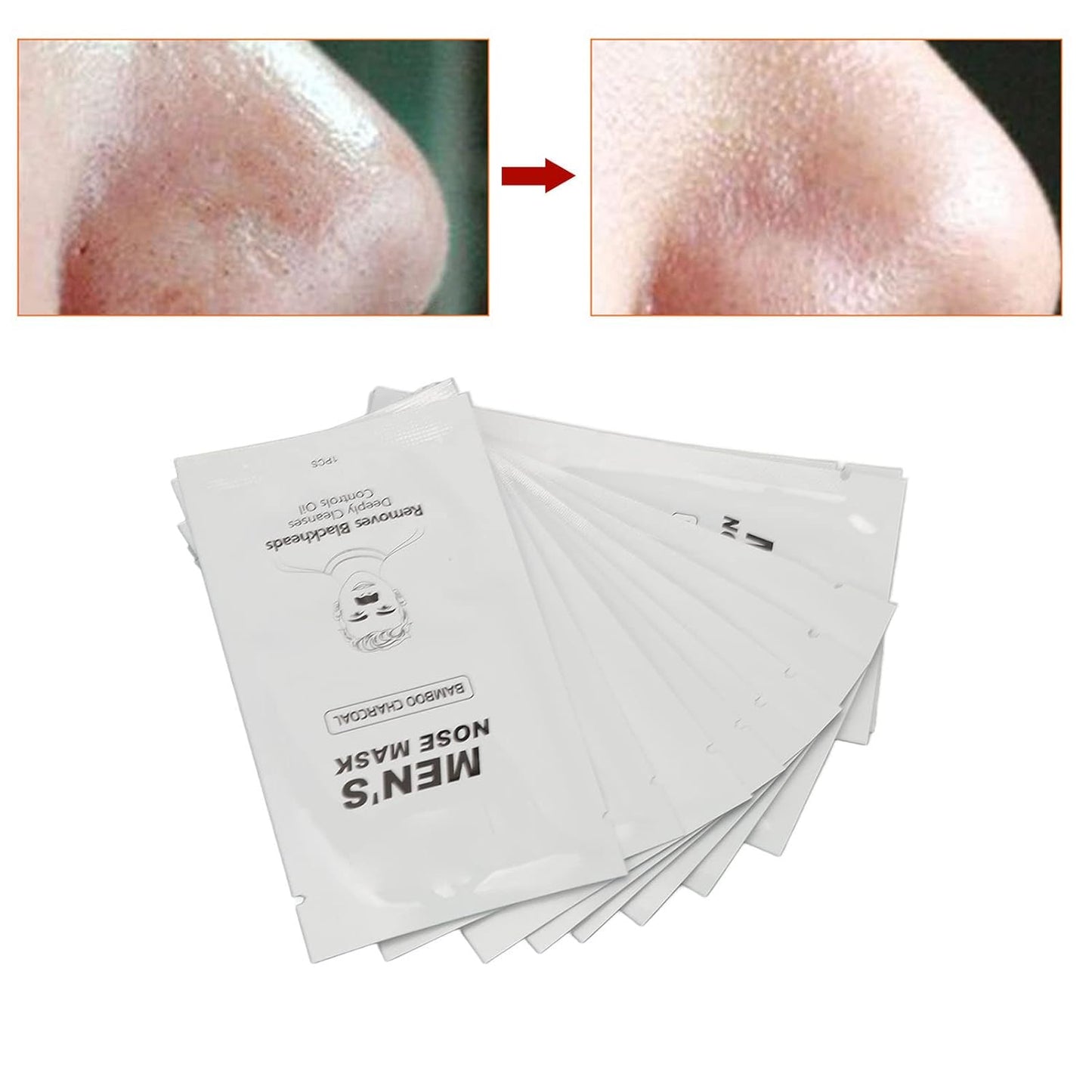 BROLEO Blackhead Cleansing Strip, Shrink Pores Nasal Blackhead Removal Patch for Men for Nose