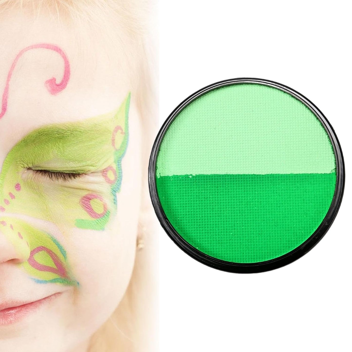 Generic Vibrant Face and Body Paint Set - Professional Makeup Palette for Halloween Party and Cosplay , Green Light Green