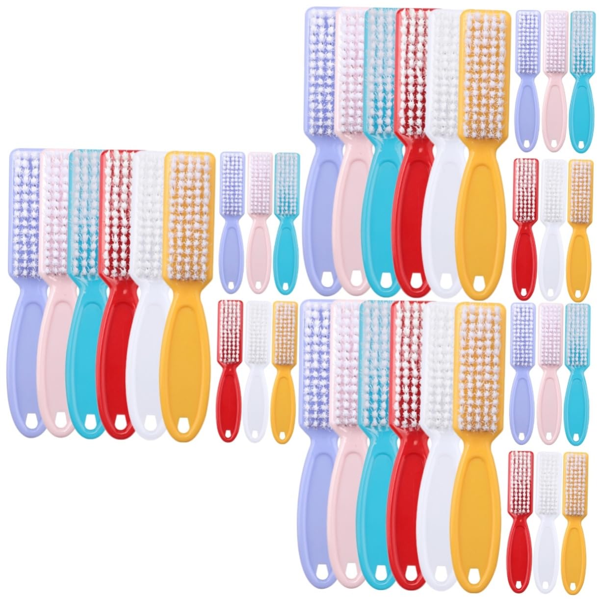 FRCOLOR 72 Pcs Nail Brush Cleaning Brush Multi-functional Brush Handle Grip Nail Brush Plastic Nail Scrubber Multifunctional Cleaning Brush Nail Cleaners Accessories Portable