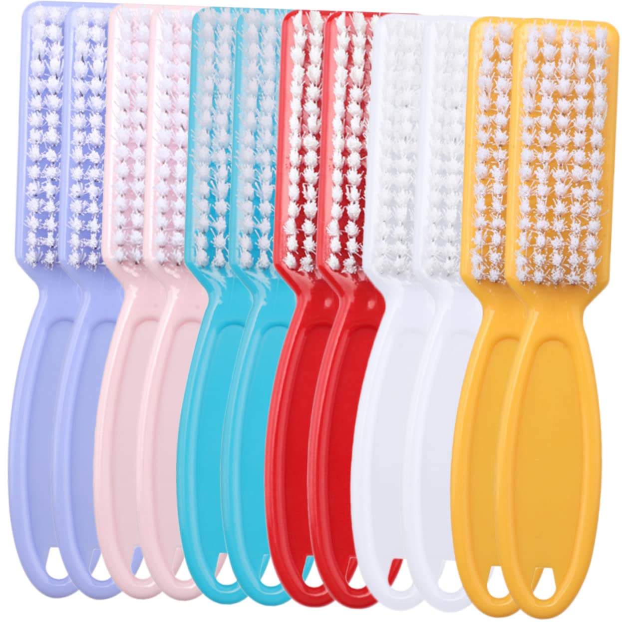 FRCOLOR 72 Pcs Nail Brush Cleaning Brush Multi-functional Brush Handle Grip Nail Brush Plastic Nail Scrubber Multifunctional Cleaning Brush Nail Cleaners Accessories Portable