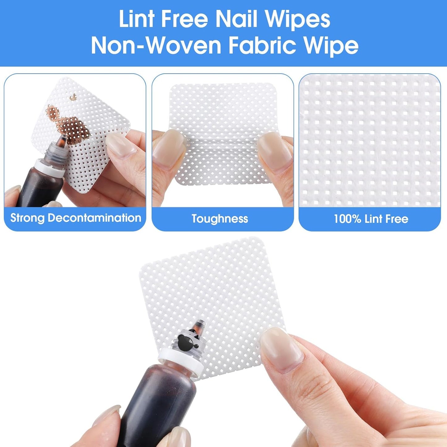 Dimsile 4800 Pieces Lint Free Nail Wipes Eyelash Extension Glue Wipes Non Woven Fabric Lash Wipes Nail Polish Remover Wipes for Lash Extension Supplies, Nail Salon SuppliesWhite