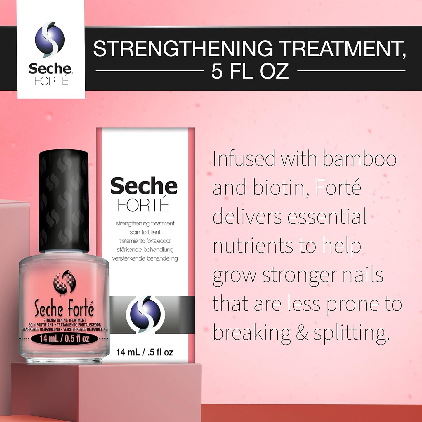 Seche Forte Strengthening Treatment Base Coat with Biotin & Bamboo, 0.5 fl oz2